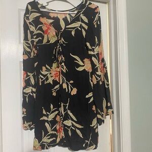 Floral Black Women's Top